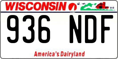 WI license plate 936NDF