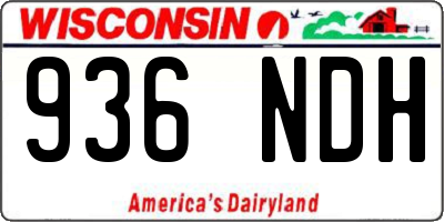 WI license plate 936NDH