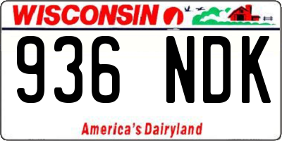 WI license plate 936NDK