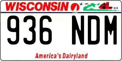 WI license plate 936NDM