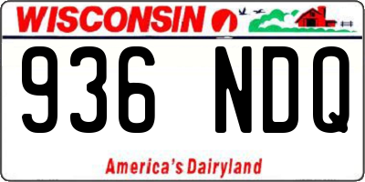 WI license plate 936NDQ