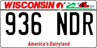 WI license plate 936NDR