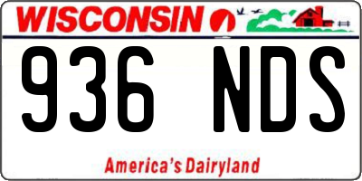 WI license plate 936NDS