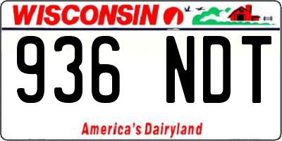 WI license plate 936NDT