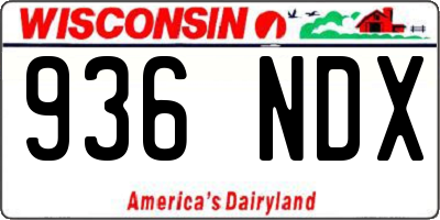 WI license plate 936NDX