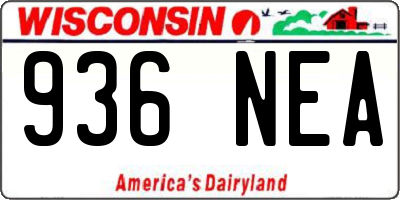 WI license plate 936NEA