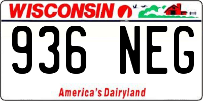 WI license plate 936NEG