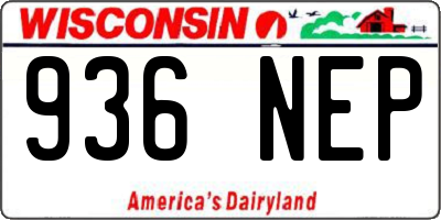 WI license plate 936NEP