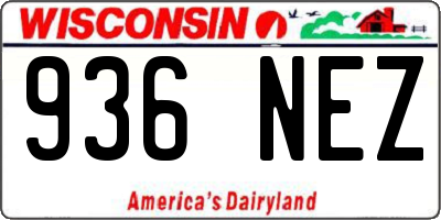 WI license plate 936NEZ
