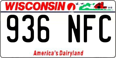 WI license plate 936NFC