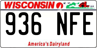 WI license plate 936NFE