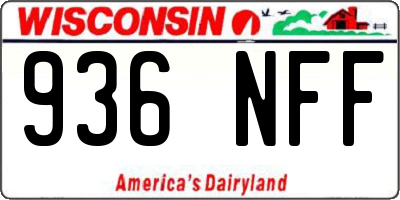 WI license plate 936NFF