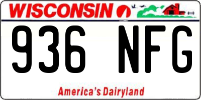 WI license plate 936NFG