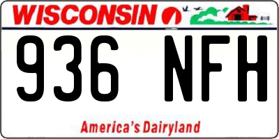 WI license plate 936NFH