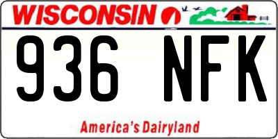 WI license plate 936NFK