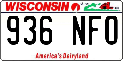 WI license plate 936NFO