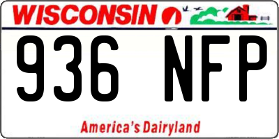 WI license plate 936NFP