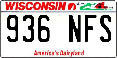 WI license plate 936NFS