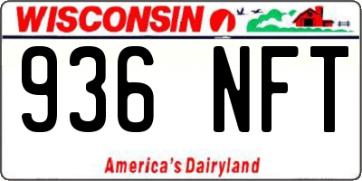 WI license plate 936NFT