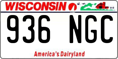 WI license plate 936NGC