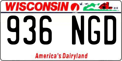 WI license plate 936NGD