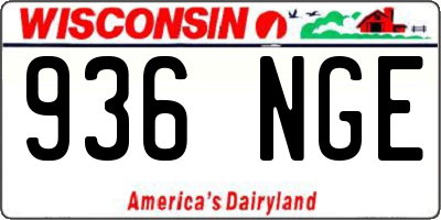 WI license plate 936NGE