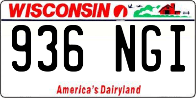 WI license plate 936NGI