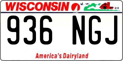 WI license plate 936NGJ
