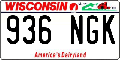 WI license plate 936NGK