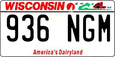 WI license plate 936NGM