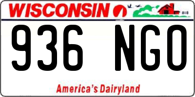 WI license plate 936NGO