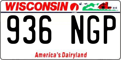 WI license plate 936NGP