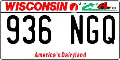WI license plate 936NGQ