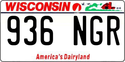 WI license plate 936NGR