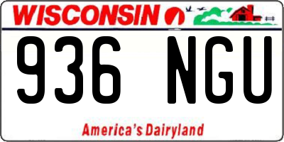 WI license plate 936NGU