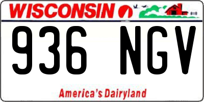WI license plate 936NGV