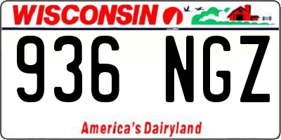 WI license plate 936NGZ