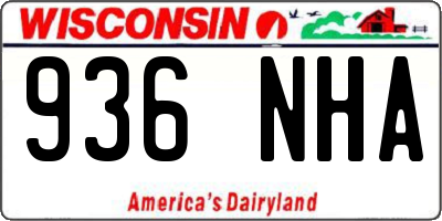 WI license plate 936NHA