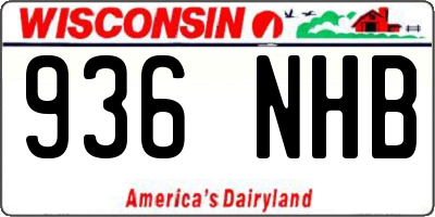WI license plate 936NHB