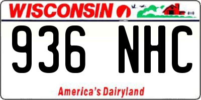 WI license plate 936NHC