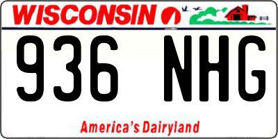 WI license plate 936NHG