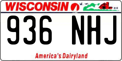 WI license plate 936NHJ