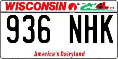 WI license plate 936NHK