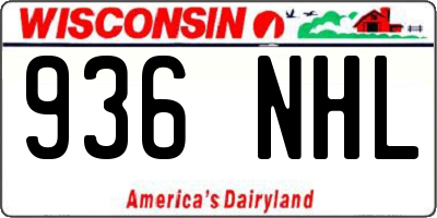 WI license plate 936NHL