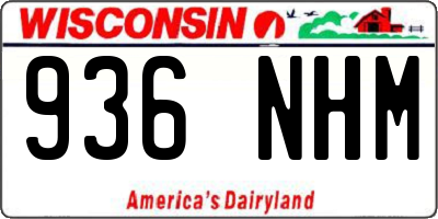 WI license plate 936NHM