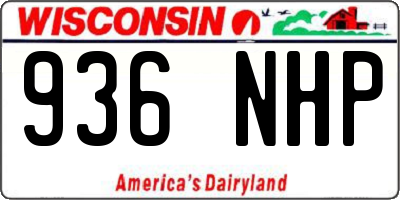 WI license plate 936NHP