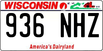 WI license plate 936NHZ