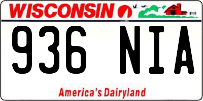 WI license plate 936NIA