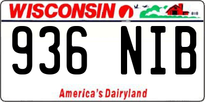 WI license plate 936NIB