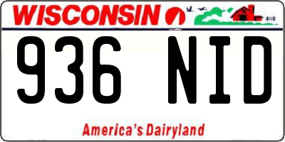 WI license plate 936NID